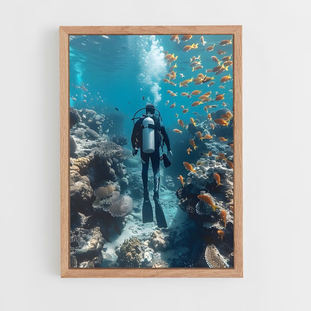 Poster World de aquatics plongeur – affiche Plongeon depuis une plateforme (vue 4)